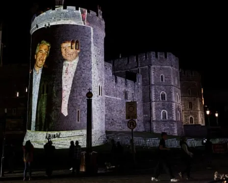 Four Individuals Apprehended After Pictures of Trump and Jeffrey Epstein Projected on Royal Windsor Castle