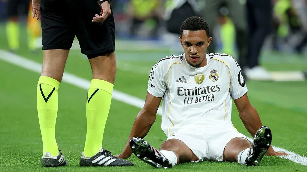 The English defender endures early blow in Real Madrid UCL tie